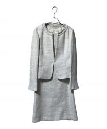 KUMIKYOKU（クミキョク）の古着「ツイードワンピースセットアップスーツ」｜ライトグレー