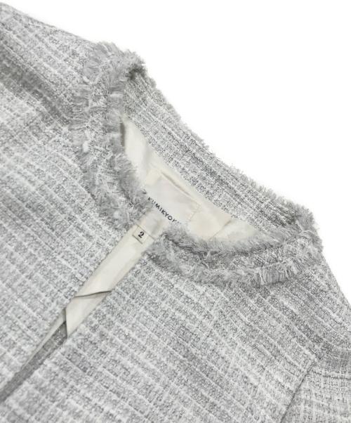 KUMIKYOKU（クミキョク）KUMIKYOKU (クミキョク) ツイードワンピースセットアップスーツ ライトグレー サイズ:2の古着・服飾アイテム