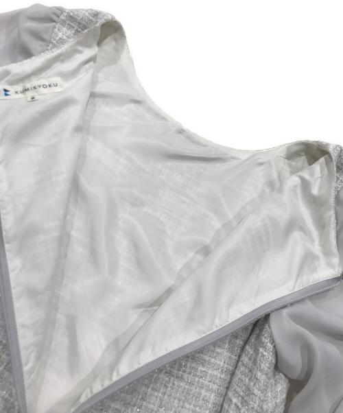 KUMIKYOKU（クミキョク）KUMIKYOKU (クミキョク) ツイードワンピースセットアップスーツ ライトグレー サイズ:2の古着・服飾アイテム