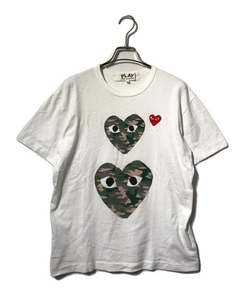 PLAY COMME des GARCONS（プレイコムデギャルソン）PLAY COMME des GARCONS (プレイコムデギャルソン) ハートワッペンTシャツ/クルーネック半袖Tシャツ ホワイト サイズ:Lの古着・服飾アイテム
