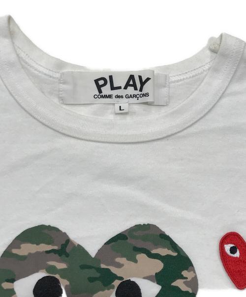 PLAY COMME des GARCONS（プレイコムデギャルソン）PLAY COMME des GARCONS (プレイコムデギャルソン) ハートワッペンTシャツ/クルーネック半袖Tシャツ ホワイト サイズ:Lの古着・服飾アイテム