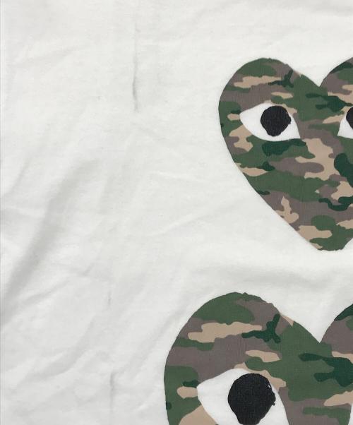 PLAY COMME des GARCONS（プレイコムデギャルソン）PLAY COMME des GARCONS (プレイコムデギャルソン) ハートワッペンTシャツ/クルーネック半袖Tシャツ ホワイト サイズ:Lの古着・服飾アイテム