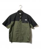 THE NORTH FACEザ ノース フェイス）の古着「ショートスリーブヌプシシャツ/S/S Nuptse Shirt」｜ブラック×オリーブ（ニュートープ）
