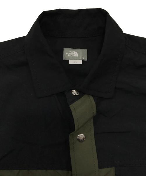 THE NORTH FACE（ザ ノース フェイス）THE NORTH FACE (ザ ノース フェイス) ショートスリーブヌプシシャツ/S/S Nuptse Shirt ブラック×オリーブ（ニュートープ） サイズ:Sの古着・服飾アイテム