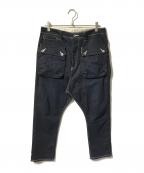 NATAL DESIGNネイタルデザイン）の古着「サルエルフラップデニムパンツ/インディゴデニム」｜インディゴ