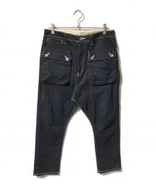 NATAL DESIGN（ネイタルデザイン）の古着「サルエルフラップデニムパンツ/インディゴデニム」｜インディゴ