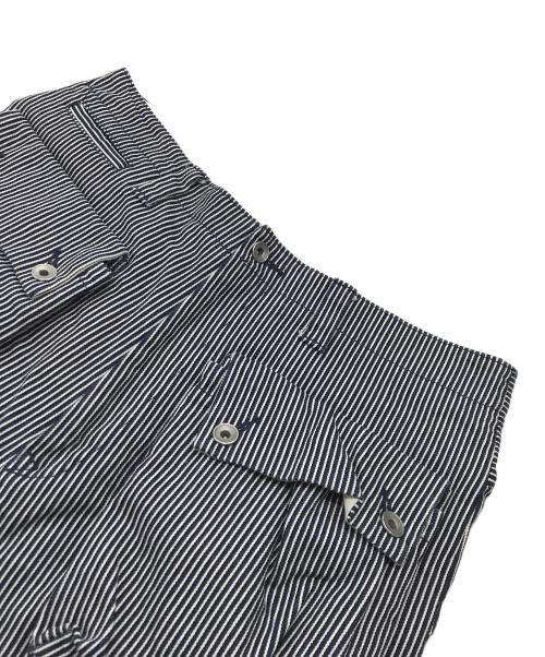 NATAL DESIGN（ネイタルデザイン）NATAL DESIGN (ネイタルデザイン) ヒッコリーサルエルフラップパンツ/ストライプパンツ ネイビー×ホワイト サイズ:34の古着・服飾アイテム