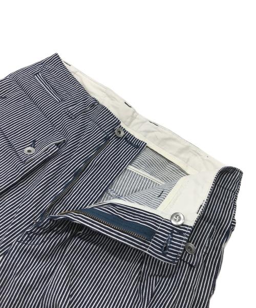 NATAL DESIGN（ネイタルデザイン）NATAL DESIGN (ネイタルデザイン) ヒッコリーサルエルフラップパンツ/ストライプパンツ ネイビー×ホワイト サイズ:34の古着・服飾アイテム