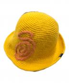 stussyステューシー）の古着「BUCKET HAT SWIRLY S KNIT／ニットハット」｜オレンジ