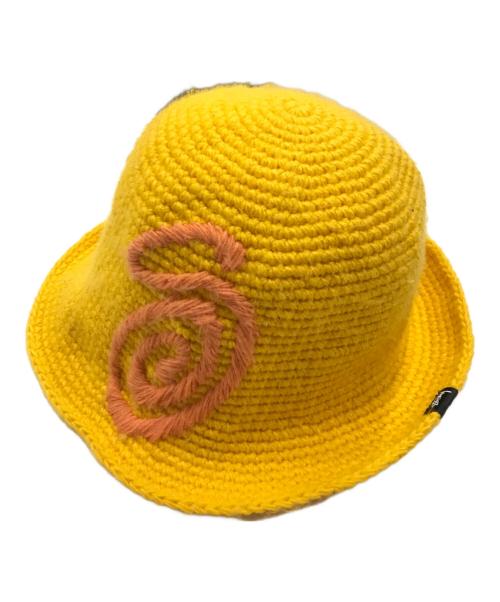 stussy（ステューシー）stussy (ステューシー) BUCKET HAT SWIRLY S KNIT／ニットハット オレンジの古着・服飾アイテム