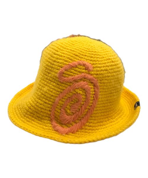 stussy（ステューシー）stussy (ステューシー) BUCKET HAT SWIRLY S KNIT／ニットハット オレンジの古着・服飾アイテム