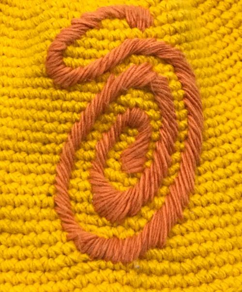 stussy（ステューシー）stussy (ステューシー) BUCKET HAT SWIRLY S KNIT／ニットハット オレンジの古着・服飾アイテム