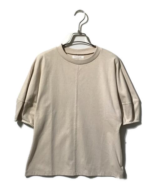 CASA FLINE（カーサフライン）CASA FLINE (カーサフライン) Noble (ノーブル) 別注オーガニックコットンTシャツ ベージュ サイズ:ＦＲＥＥの古着・服飾アイテム