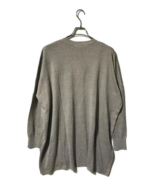 Curensology（カレンソロジー）Curensology (カレンソロジー) リネンクルーネックニットチュニック グレー サイズ:Fの古着・服飾アイテム