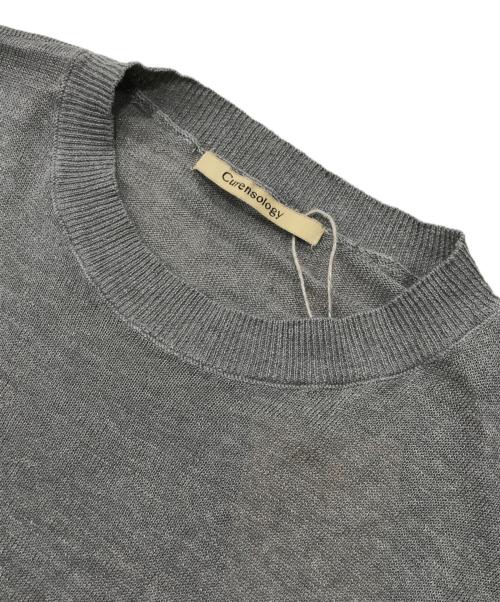 Curensology（カレンソロジー）Curensology (カレンソロジー) リネンクルーネックニットチュニック グレー サイズ:Fの古着・服飾アイテム