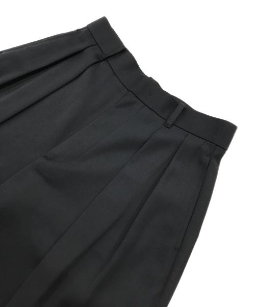 Curensology（カレンソロジー）Curensology (カレンソロジー) ドスキンツータックパンツ/ハイウエストパンツ ブラック サイズ:38の古着・服飾アイテム