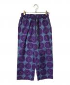 LE GLAZIKル グラジック）の古着「コットンバティックプリントドローストリングパンツ/イージーパンツ」｜パープル