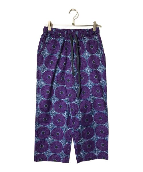 LE GLAZIK（ル グラジック）LE GLAZIK (ル グラジック) コットンバティックプリントドローストリングパンツ/イージーパンツ パープル サイズ:36の古着・服飾アイテム