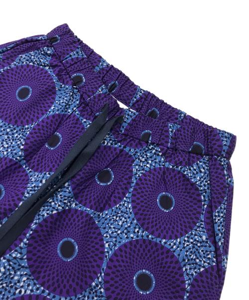 LE GLAZIK（ル グラジック）LE GLAZIK (ル グラジック) コットンバティックプリントドローストリングパンツ/イージーパンツ パープル サイズ:36の古着・服飾アイテム