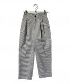 IENAイエナ）の古着「シアサッカーパンツ/ヒッコリーパンツ」｜グレー×ホワイト