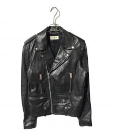 Saint Laurent Paris（サンローランパリ）の古着「ラムレザークラシックモーターサイクル ダブルライダース ジャケット／レザージャケット」｜ブラック