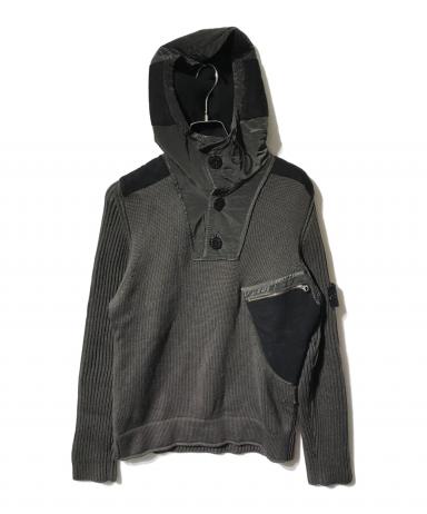ストーンアイランド 2010AW ウール切替ニットパーカー S イタリア製 中古・古着通販】STONE ISLAND (ストーンアイランド) 切替ニット