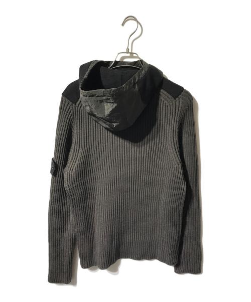 STONE ISLAND（ストーンアイランド）STONE ISLAND (ストーンアイランド) 切替ニットパーカー グレー サイズ:Sの古着・服飾アイテム