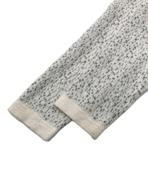 STONE ISLAND（ストーンアイランド）STONE ISLAND (ストーンアイランド) ベイジコットンライトウェイトニット/柄ニット ホワイト×ブラック サイズ:Sの古着・服飾アイテム