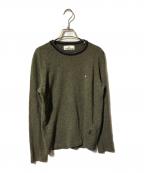 STONE ISLANDストーンアイランド）の古着「スモールロゴ刺繍ニット」｜ネイビー×イエロー