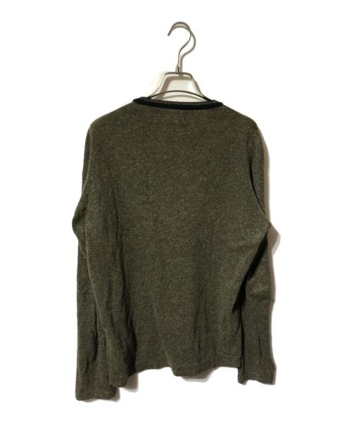 STONE ISLAND（ストーンアイランド）STONE ISLAND (ストーンアイランド) スモールロゴ刺繍ニット ネイビー×イエロー サイズ:Sの古着・服飾アイテム