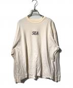 WIND AND SEAウィンダンシー）の古着「ロゴ刺繍ロングスリーブカットソー」｜ベージュ