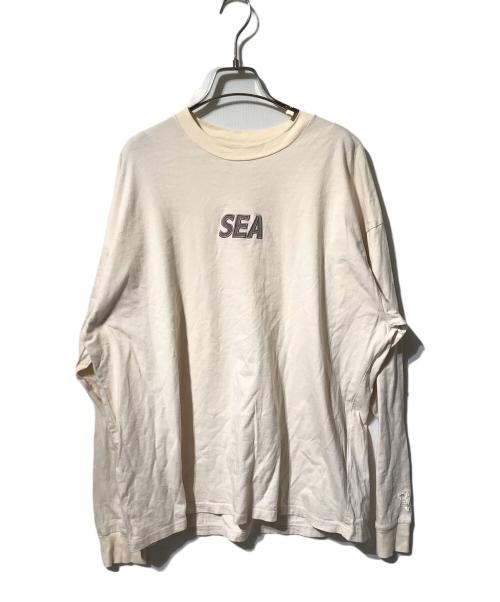 WIND AND SEA（ウィンダンシー）WIND AND SEA (ウィンダンシー) ロゴ刺繍ロングスリーブカットソー ベージュ サイズ:Ｌの古着・服飾アイテム