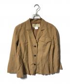 GUCCIグッチ）の古着「リネン3Bジャケット/ショートジャケット」｜ブラウン