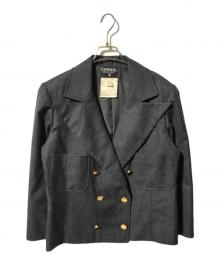 CHANEL（シャネル）の古着「金釦ダブルジャケット/CHANEL/グレー/ショート丈」｜グレー