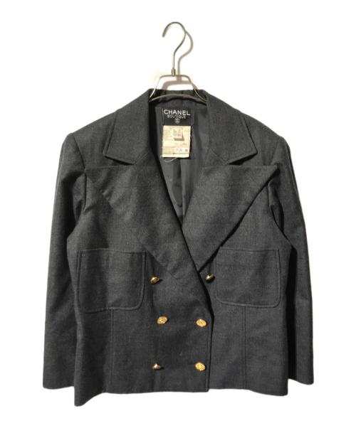 CHANEL（シャネル）CHANEL (シャネル) 金釦ダブルジャケット/CHANEL/グレー/ショート丈 グレー サイズ:不明の古着・服飾アイテム