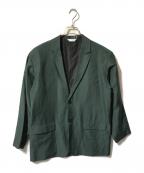 vainl archiveヴァイナルアーカイブ）の古着「リネンミックステーラードジャケット/シングルブレスト」｜グリーン
