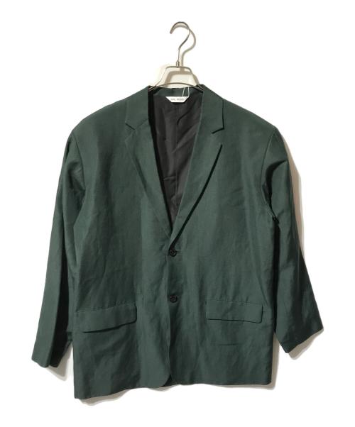 vainl archive（ヴァイナルアーカイブ）vainl archive (ヴァイナルアーカイブ) リネンミックステーラードジャケット/シングルブレスト グリーン サイズ:Lの古着・服飾アイテム