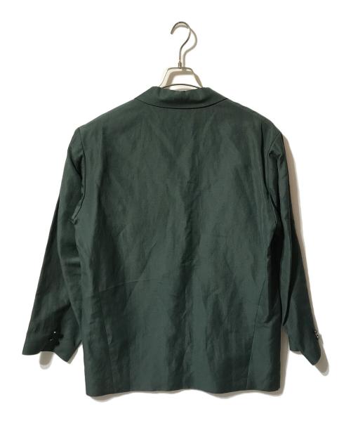 vainl archive（ヴァイナルアーカイブ）vainl archive (ヴァイナルアーカイブ) リネンミックステーラードジャケット/シングルブレスト グリーン サイズ:Lの古着・服飾アイテム