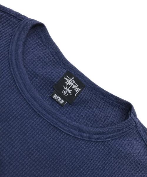 stussy（ステューシー）stussy (ステューシー) プリントサーマルカットソー/ロゴプリントカットソー ネイビー サイズ:Mの古着・服飾アイテム