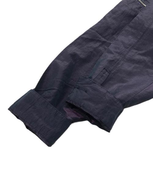 STONE ISLAND（ストーンアイランド）STONE ISLAND (ストーンアイランド) 2WAY比翼シャツ/長袖シャツ/半袖シャツ ネイビー×玉虫色 サイズ:Sの古着・服飾アイテム