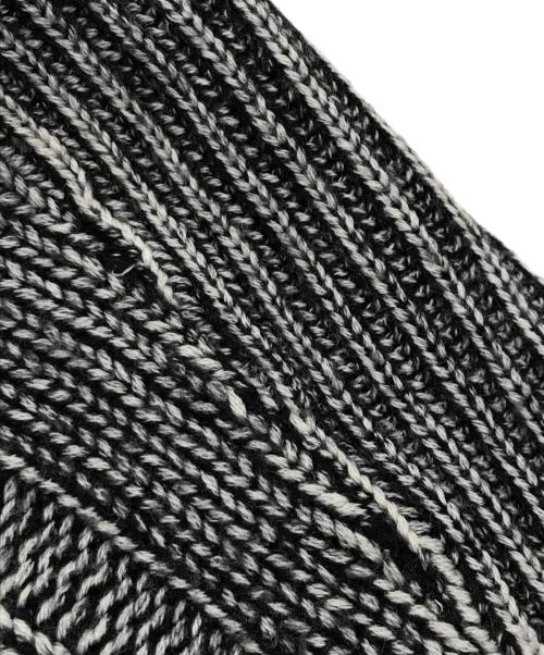 STONE ISLAND（ストーンアイランド）STONE ISLAND (ストーンアイランド) フロスト・カラー・コロージョン・プルオーバーニット/ラグランスリーブニット ホワイト×ブラック サイズ:Sの古着・服飾アイテム