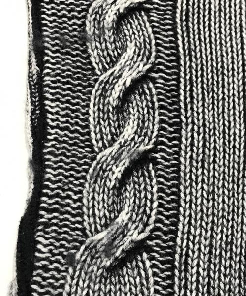 STONE ISLAND（ストーンアイランド）STONE ISLAND (ストーンアイランド) フロスト・カラー・コロージョン・プルオーバーニット/ラグランスリーブニット ホワイト×ブラック サイズ:Sの古着・服飾アイテム