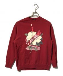 UNDERCOVER（アンダーカバー）の古着「ケーキプリントクルーネックスウェットシャツ/柄スウェット」｜レッド