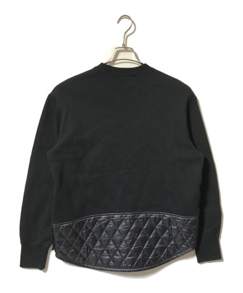 COMME des GARCONS HOMME（コムデギャルソン オム）COMME des GARCONS HOMME (コムデギャルソン オム) キルティング切り替え裏起毛クルーネックスウェット/ ブラック サイズ:Lの古着・服飾アイテム