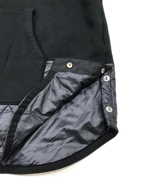 COMME des GARCONS HOMME（コムデギャルソン オム）COMME des GARCONS HOMME (コムデギャルソン オム) キルティング切り替え裏起毛クルーネックスウェット/ ブラック サイズ:Lの古着・服飾アイテム