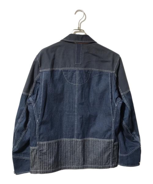 LEE（リー）LEE (リー) eYe COMME des GARCONS JUNYAWATANABE MAN (アイ コム デ ギャルソン ジュンヤ ワタナベ マン) カモ柄切替ジップカバーオール/コットンジャケット インディゴ サイズ:Lの古着・服飾アイテム