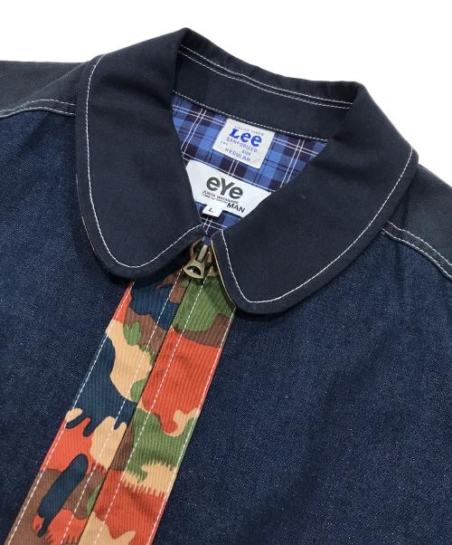 LEE（リー）LEE (リー) eYe COMME des GARCONS JUNYAWATANABE MAN (アイ コム デ ギャルソン ジュンヤ ワタナベ マン) カモ柄切替ジップカバーオール/コットンジャケット インディゴ サイズ:Lの古着・服飾アイテム
