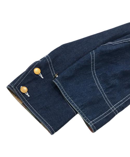 LEE（リー）LEE (リー) eYe COMME des GARCONS JUNYAWATANABE MAN (アイ コム デ ギャルソン ジュンヤ ワタナベ マン) カモ柄切替ジップカバーオール/コットンジャケット インディゴ サイズ:Lの古着・服飾アイテム