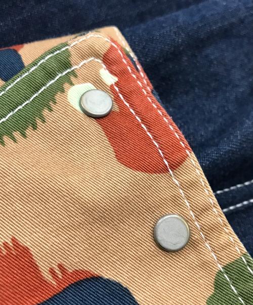 LEE（リー）LEE (リー) eYe COMME des GARCONS JUNYAWATANABE MAN (アイ コム デ ギャルソン ジュンヤ ワタナベ マン) カモ柄切替ジップカバーオール/コットンジャケット インディゴ サイズ:Lの古着・服飾アイテム