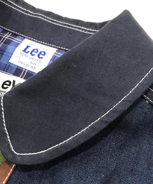 LEE（リー）LEE (リー) eYe COMME des GARCONS JUNYAWATANABE MAN (アイ コム デ ギャルソン ジュンヤ ワタナベ マン) カモ柄切替ジップカバーオール/コットンジャケット インディゴ サイズ:Lの古着・服飾アイテム